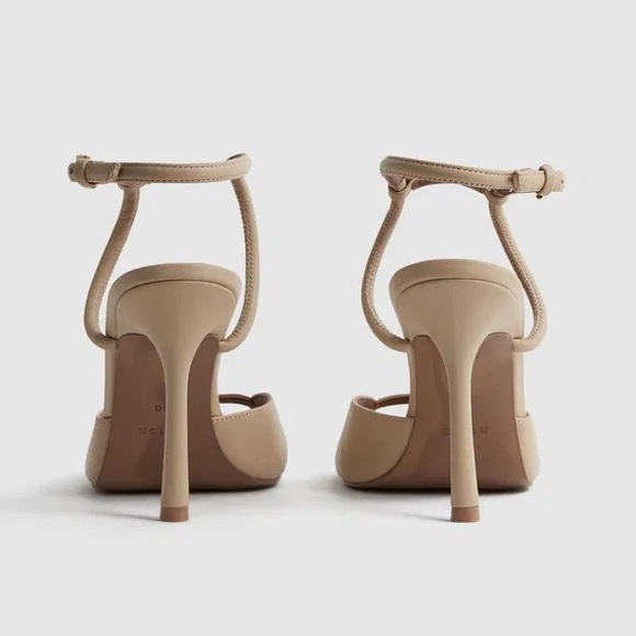 New! REISS Harper Strappy Heels Sandals in Buscuit Nude - Picture 5 of 15